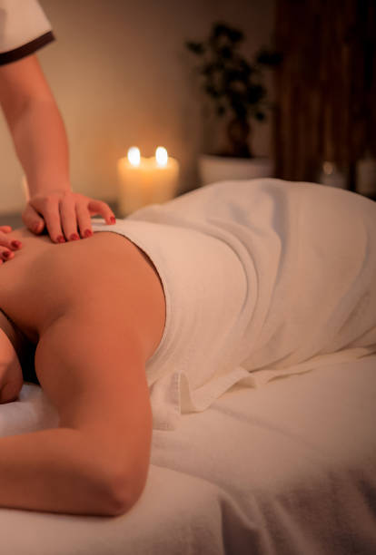 zen-like Relaxing massage with candles